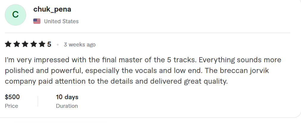 Client review 5 from Breccan Jorvik Company